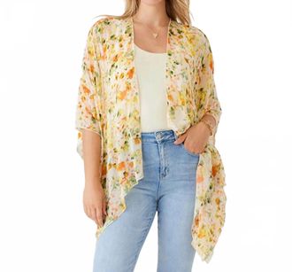 Karen Kane Paci Print Open Front Kimono Jacket In Multi Print