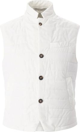 Eleventy Tailored Wool-Blend Vest - Heren - Bodywarmers - Wit - XL - Wol - Jassen