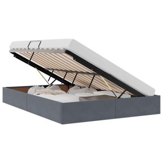 vidaXL Letto Ottomano Grigio Scuro 140 X 200 Cm Velluto Vidaxl