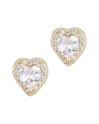 Adornia Adornia 14K Plated Cz Heart Halo Stud Earrings