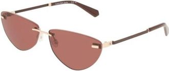Calvin Klein Roze Druppelvormige Zonnebril Rimless Design - Dames - Zonnebrillen - Roze - ONE Size - Accessoires