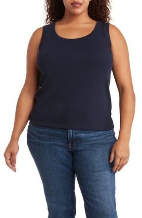 Nic+Zoe Perfect Rib Scoop Neck Knit Tank Top in Dark Indigo at Nordstrom, Size 1X
