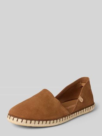 Verbenas Espadrilles aus Leder mit Label-Patch Modell CARMEN in Camel, Gr&ouml;&szlig;e 37