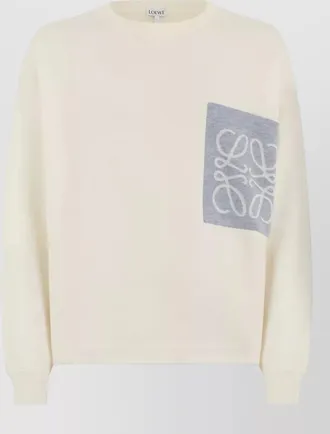 Loewe crew neck sweater contrast pocket knit