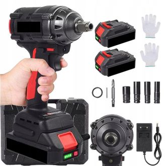 OEM Potente Llave De Impacto Inal&aacute;mbrica Sin Escobillas Con Iluminaci&oacute;n Led, 21 V, 520 N&middot;m + 2 Bater&iacute;as