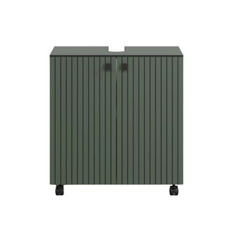 Calicosy Mueble bajo lavabo con ruedas L60 cm - Verde y Negro