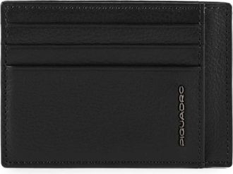 Piquadro Leather mens slim credit card pouch - Heren - Portefeuilles - Zwart - ONE Size - Accessoires