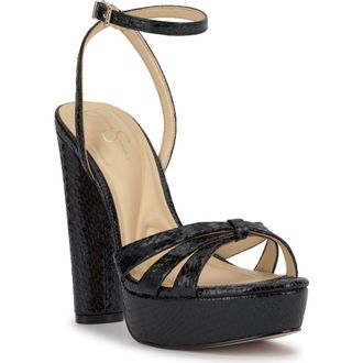 Jessica Simpson Ilaria Ankle Strap Platform Sandal in Black at Nordstrom Rack, Size 12