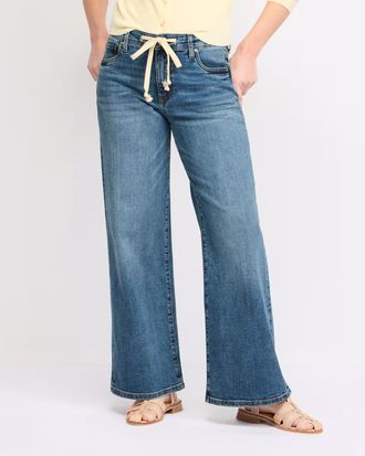 Kut from the Kloth Maya High Rise Wide Leg Drawcord Jeans In Protect Wash