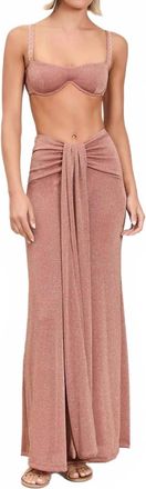 Devon Windsor Dottie Sarong-Style Maxi Skirt In Rosanova