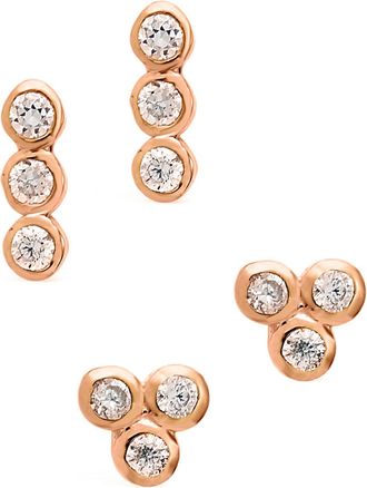 Sterling Forever Sterling Silver Bezel 2pc Earring Set