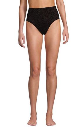 Lands End Cheeky High Waisted Bikini Bottoms in Brown Leopard at Nordstrom, Size 14