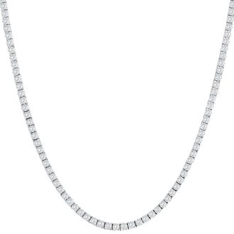 Pompeii3 Huge 28 Ct Mens Natural Diamond Tennis Necklace 14K White Gold 22