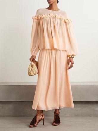 Ulla Johnson Reina Midi Skirt In Peony