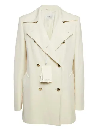Max Mara double-breasted coat - women - Elastane/Acetate/Elastane/Wool - L - Neutrals