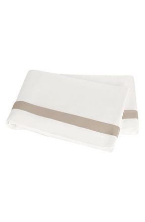 Matouk Ambrose 600 Thread Count Flat Sheet in Bone/Khaki at Nordstrom, Size King