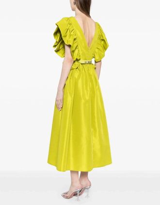Saiid Kobeisy Taffeta Dress With Gathered Sleeves