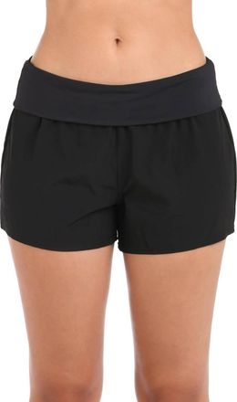 La Blanca Island Goddess Banded Boardshort Swimsuit In Black