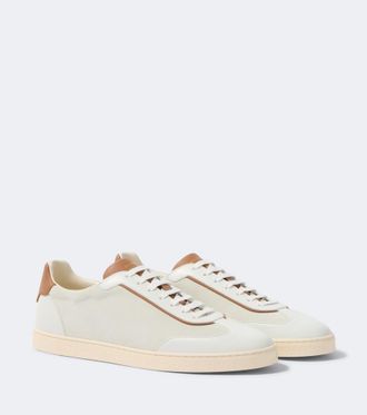 Brunello Cucinelli Zapatillas de ante con piel