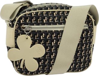 Chanel Vintage Clover Camera Bag Printed Canvas Black Canvas Bag (Pre-Owned)