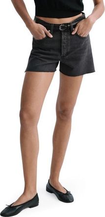 Mango Cutoff Denim Shorts in Black Denim at Nordstrom, Size 10