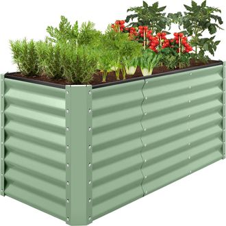 Best Choice Products 4x2x2ft Outdoor Metal Raised Garden Bed, Planter Box for Vegetables, Flowers, Herbs