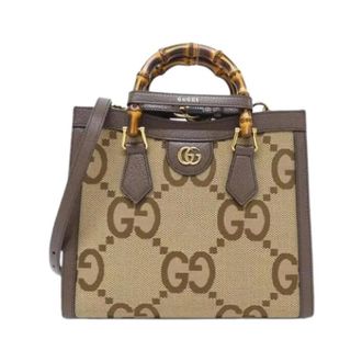Gucci Pre-owned Tote Bags, female, Brown, Size: ONE SIZE Pre-owned GG Canvas Tote Bag