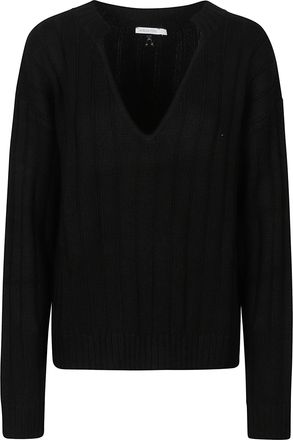 Patrizia Pepe Deep V-Neck Acrylic-Blend Sweater