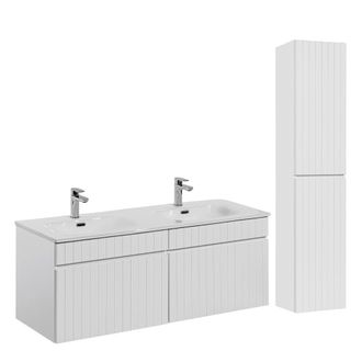 Petits Meubles Conjunto mueble doble lavabo tableros laminados blanco
