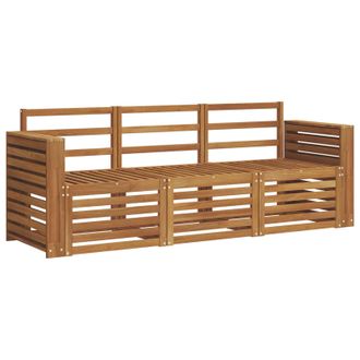 vidaXL Juegos De Sof&aacute;s 3 Pcs Natural Madera De Acacia S&oacute;lida Vidaxl