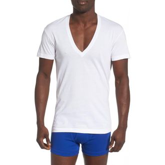 2(x)ist 3-Pack Slim Fit Deep V-Neck T-Shirt in White New Logo at Nordstrom Rack, Size X-Large