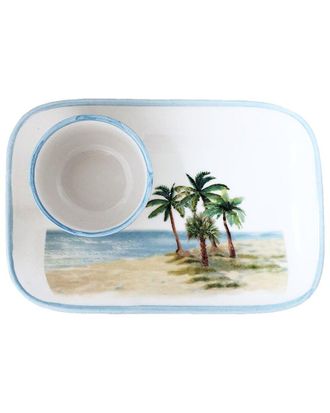 ABBIAMO TUTTO Palm Breezes Medium Rectangle Tray & Bowl Set