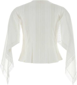 J.W.Anderson Draped Sleeve Top Blouse - White