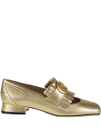 Valentino Garavani VLogo Signature loafers - women - Leather/Leather/Leather - 36.5 - Gold