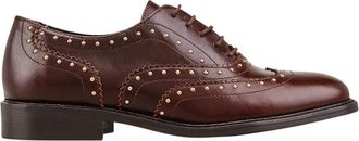 Cosmoparis Schoenen, Dames, Bruin, 40 EU, Leer, Studded Leather Richelieus