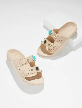 Cacato&egrave;s Joia Jeweled Slides - Craie - 10M Talbots