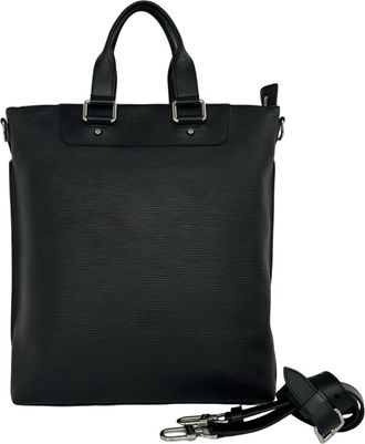 Louis Vuitton Black Leather Shoulder Bag Tote Bag (Pre-Owned)