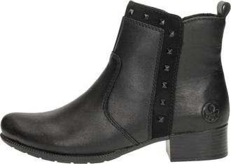 Rieker Enkellaarsjes Hak - Dames - Laarzen met Hak - Zwart - 42 EU - Schoenen
