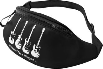 Generic Music Guitar Chest Bag Bum Bag Adjustable Fanny Pack For Workout Outdoors Camping 14X35Cm