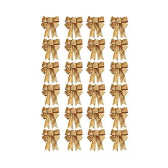OEM Serie De 60 Piezas De Decoraci&oacute;n Para &Aacute;rbol De Navidad: Lazos De Cinta Dorada, Adornos Navide&ntilde;os De 25 X 21 Cm