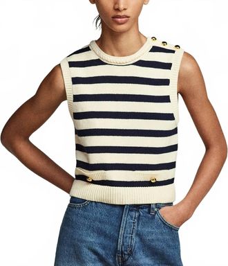 Frame Denim Harbor Vest In Navy Cream