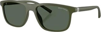 A|X Armani Exchange Ax 4167Su Pillow Zonnebril - Heren - Zonnebrillen - Groen - 56 MM - Nylon - Accessoires