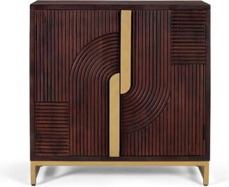 Giner&Colomer Aparador fabricado en madera maciza de mango con detalles dorados