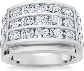 Pompeii3 2Ct Mens Diamond Ring in 14k Gold Lab Grown Multi-Row Channel Set