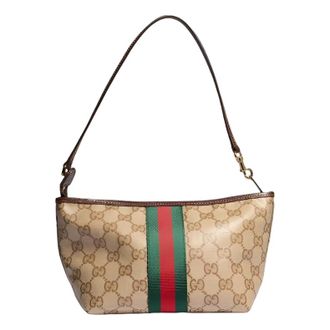 Gucci (WMNS) Gucci Small Pouch with Strap and Web Sand Dark Brown 876055-FAF8R-8547