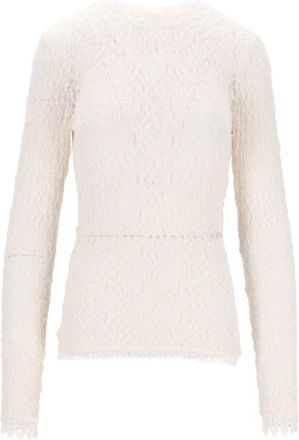 Isabel Marant Brany-Gb Katoenmix Top - Dames - Ronde hals truien - Wit - XS - Katoen - Truien & Vesten
