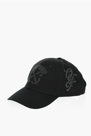 Off-white Effen pet met reli&euml;fdetails in zwart