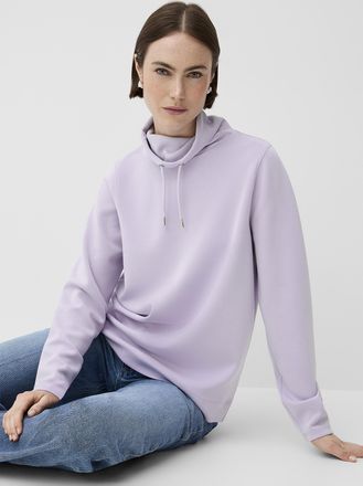Contemporaine Womens Peachskin mock-neck sweatshirt