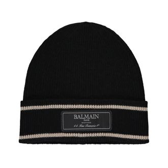 Balmain Beanies, unisex, Black, Size: ONE SIZE Knitted Beanie