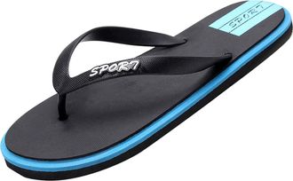 Generic Flat Shoes Summer House Slippers Mens Shoes Beach Flip Flops Sandals Breathable Mens Slippers Slippers Men 46, Z0004 Blue, 10 UK